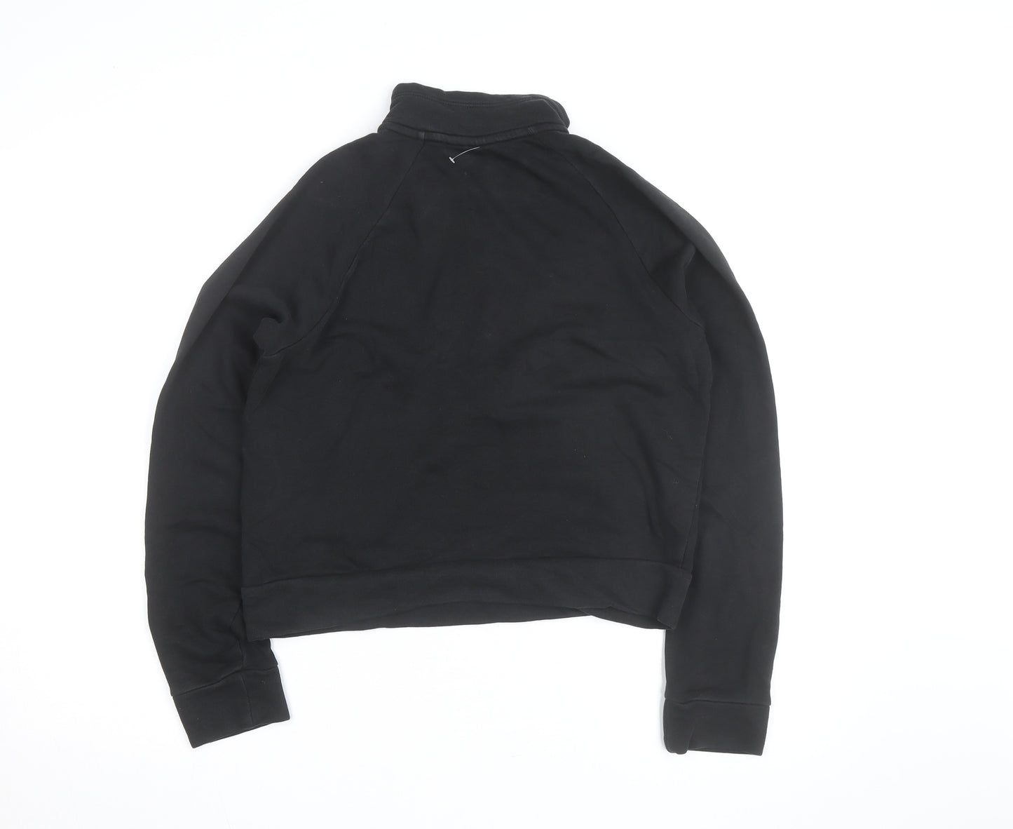 Puma Girls Black Fleece 1/4 Zip Pullover Sweatshirt L Regular Fit