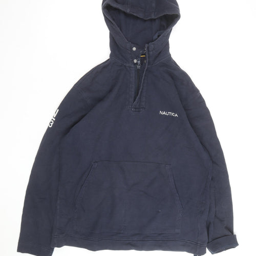 Nautica Men's Blue Pullover 1/4 Zip Hoodie Size S