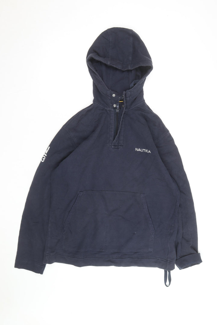 Nautica Men's Blue Pullover 1/4 Zip Hoodie Size S