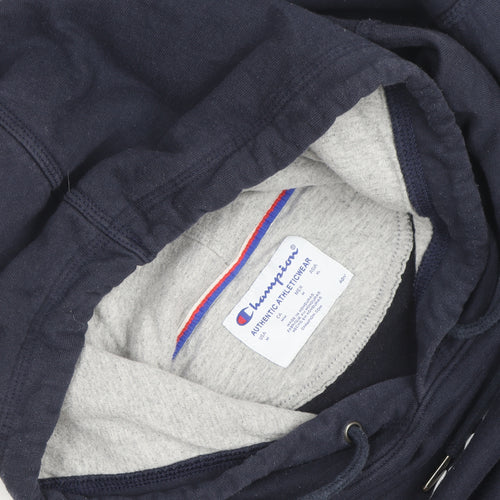 Champion Men’s Blue Pullover Hoodie Medium Logo Fleece Sweatshirt