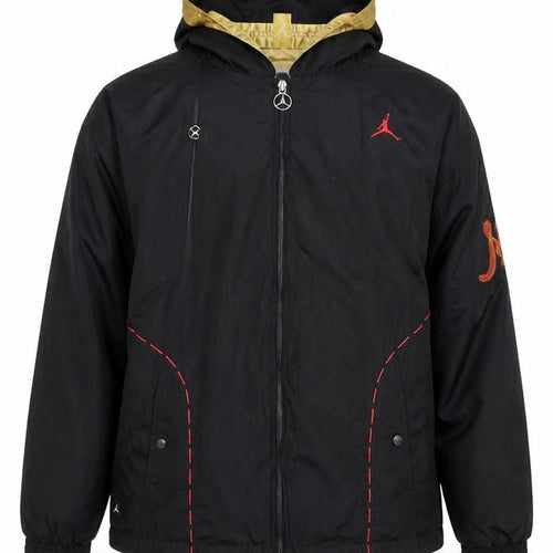 Jordan Men's Black Hooded Windbreaker Jacket M Sports Lined