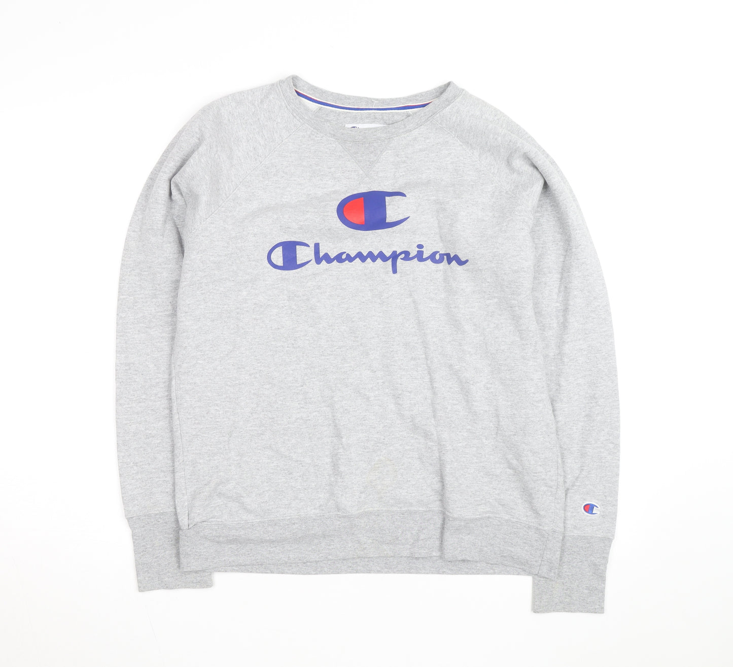 Champion Men's Grey Logo Pullover Sweatshirt Size L