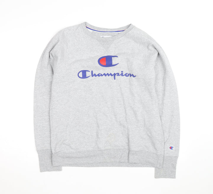 Champion Men's Grey Logo Pullover Sweatshirt Size L