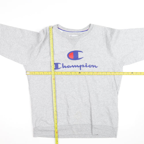 Champion Men's Grey Logo Pullover Sweatshirt Size L