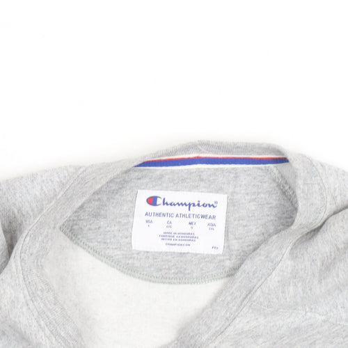 Champion Men's Grey Logo Pullover Sweatshirt Size L