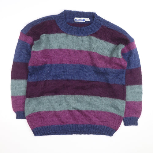 Braun Sport Men's Multicoloured Mohair Blend Striped Pullover Jumper S