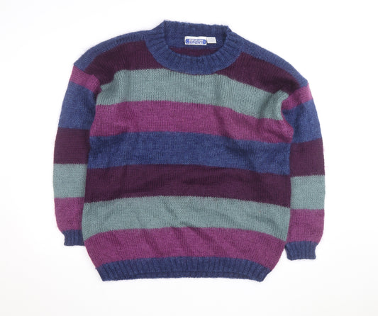 Braun Sport Men's Multicoloured Mohair Blend Striped Pullover Jumper S