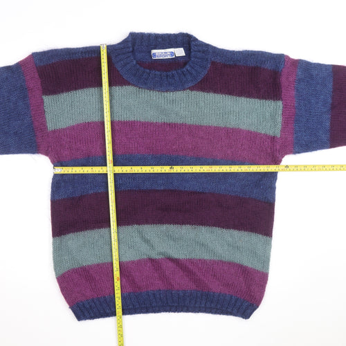 Braun Sport Men's Multicoloured Mohair Blend Striped Pullover Jumper S