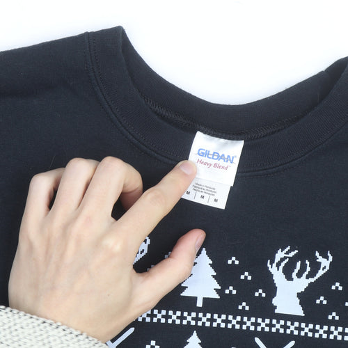Gildan Mens Black Medium Pullover Sweatshirt Winter Is Coming Graphic