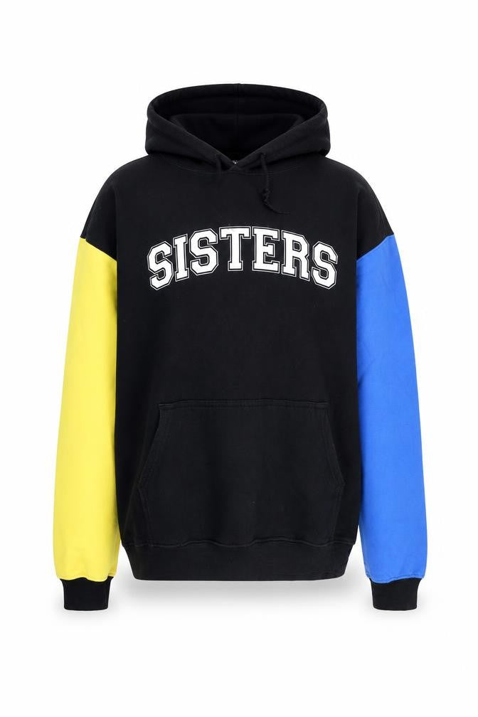 Front view of Sisters by Safety Pin unisex multicoloured pullover hoodie small