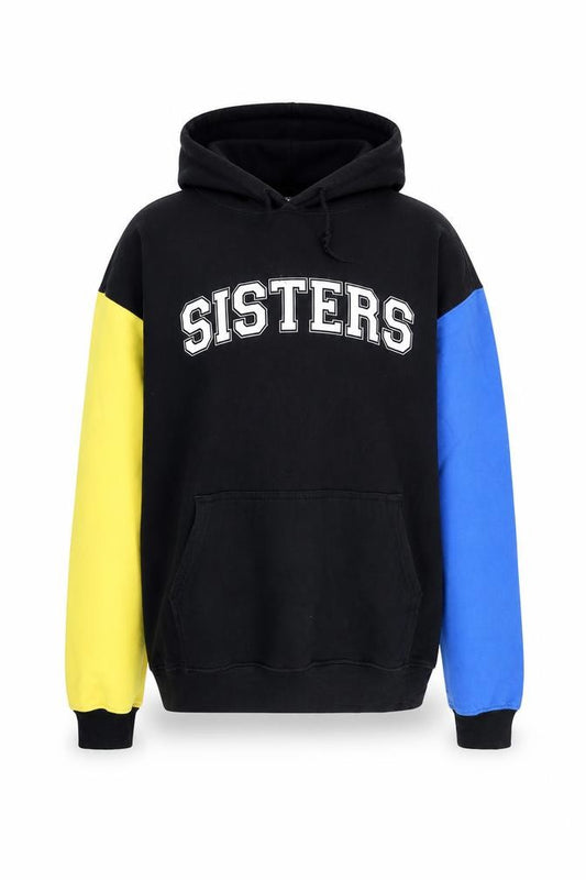 Front view of Sisters by Safety Pin unisex multicoloured pullover hoodie small