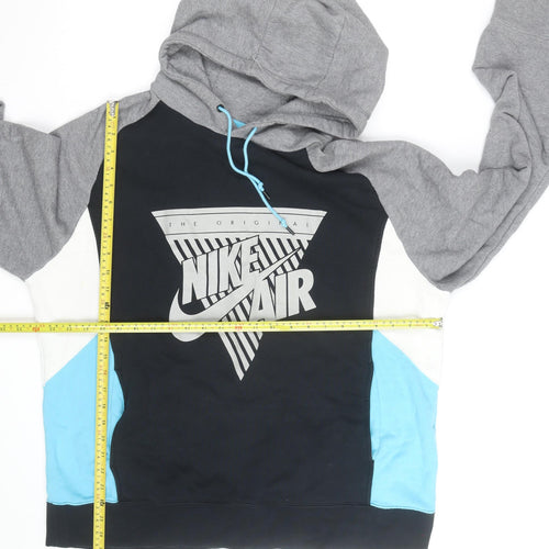 Nike Men's Black Grey XL Pullover Hoodie Graphic Sportswear