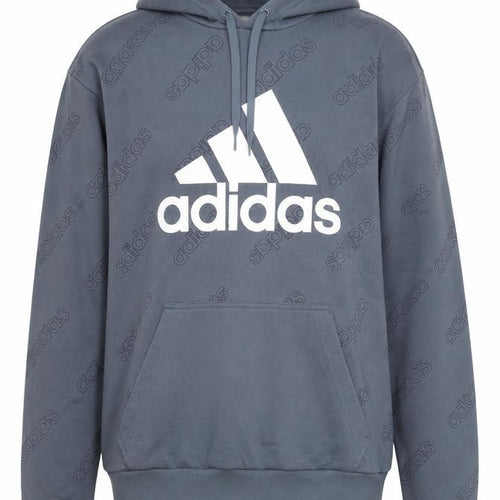 Adidas Men's Blue Pullover Hoodie Size M Graphic Logo Sportswear