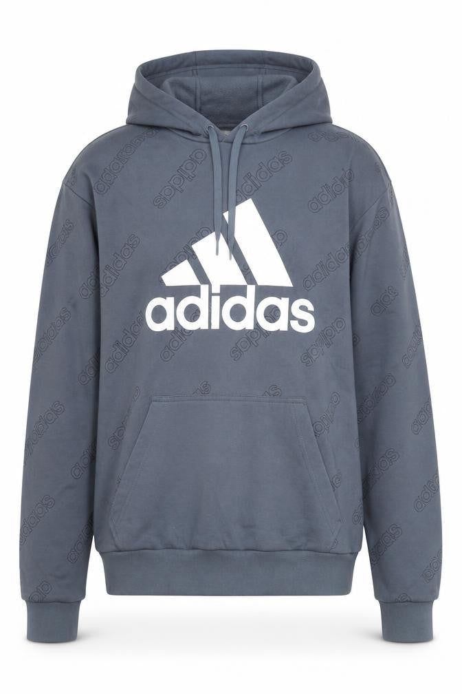 Adidas Men's Blue Pullover Hoodie Size M Graphic Logo Sportswear