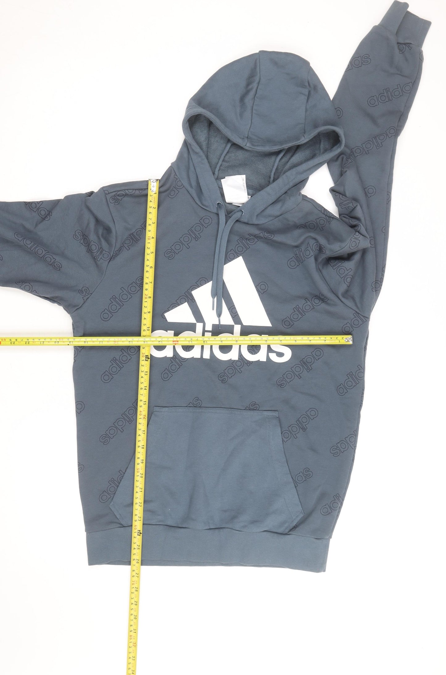 Adidas Men's Blue Pullover Hoodie Size M Graphic Logo Sportswear