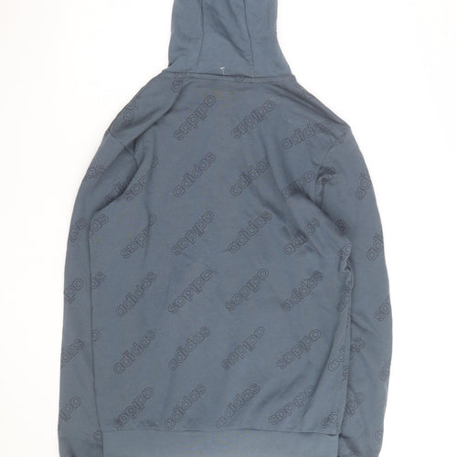 Adidas Men's Blue Pullover Hoodie Size M Graphic Logo Sportswear