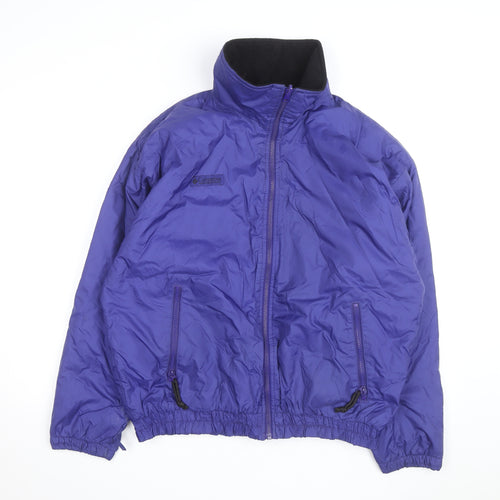 Columbia Mens Blue L Puffer Jacket Nylon Outdoor Full Zip Winter Coat