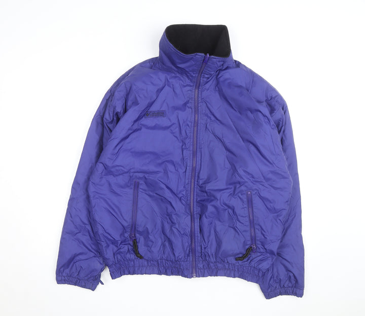 Columbia Mens Blue L Puffer Jacket Nylon Outdoor Full Zip Winter Coat