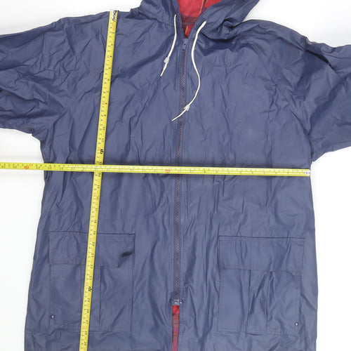 Totes Men’s Blue Hooded Waterproof Rain Coat Jacket L