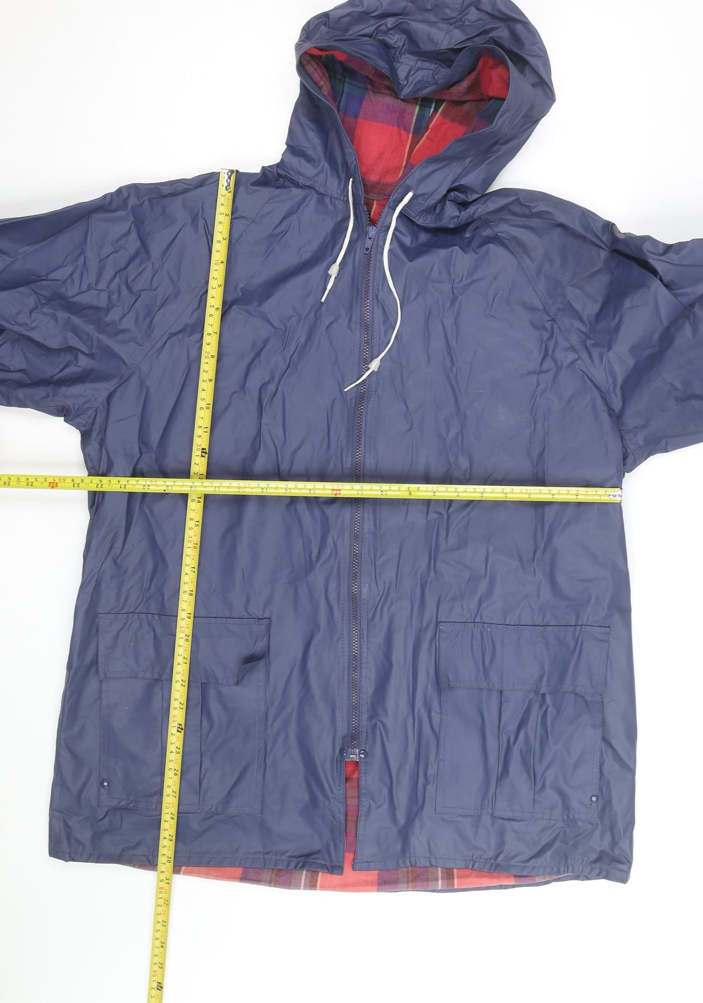 Totes Men’s Blue Hooded Waterproof Rain Coat Jacket L