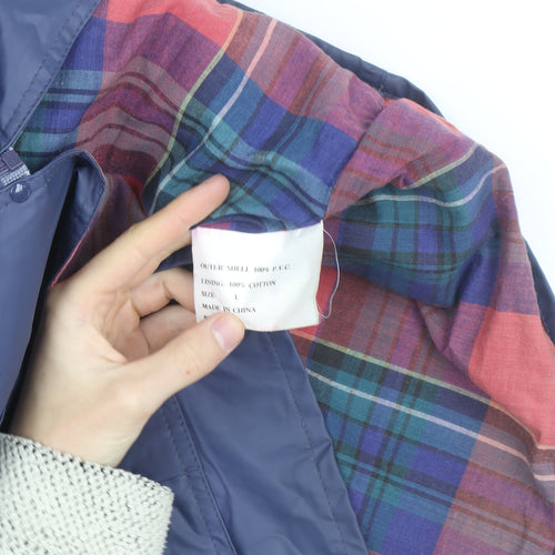 Totes Men’s Blue Hooded Waterproof Rain Coat Jacket L