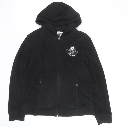 Disney Unisex Black Full Zip Fleece Hoodie M Mickey Mouse