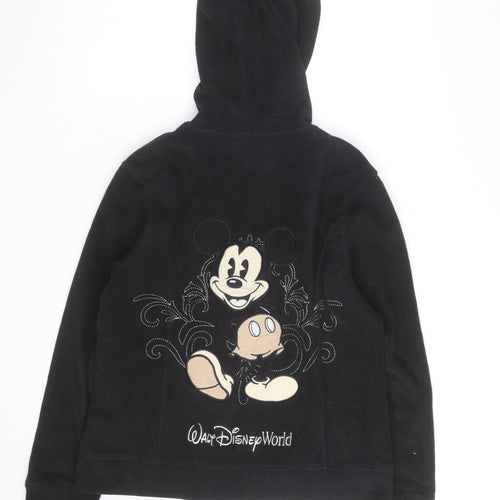 Disney Unisex Black Full Zip Fleece Hoodie M Mickey Mouse