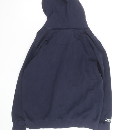 Stitches Mens Blue Pullover Hoodie Medium Embroidered Brewers Logo