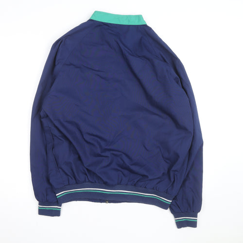 Gabicci Men's Blue Green 80s Retro Bomber Jacket L Full Zip
