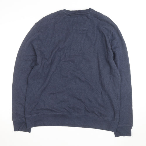 Calvin Klein Jeans Men's Blue Logo Crew Neck Pullover Sweatshirt L