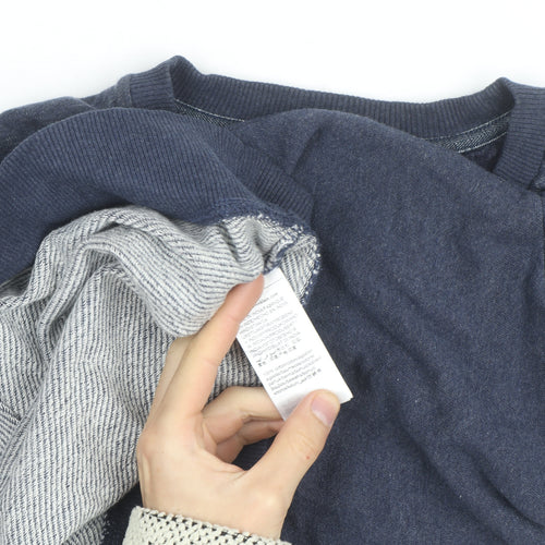 Calvin Klein Jeans Men's Blue Logo Crew Neck Pullover Sweatshirt L