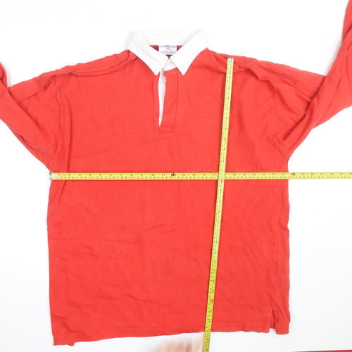 Front Row Men's Red Cotton Long Sleeve Rugby Shirt 2XL