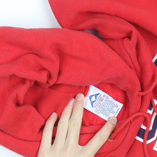 AAA USA Softball Team Red Pullover Hoodie Men XL Graphic Print