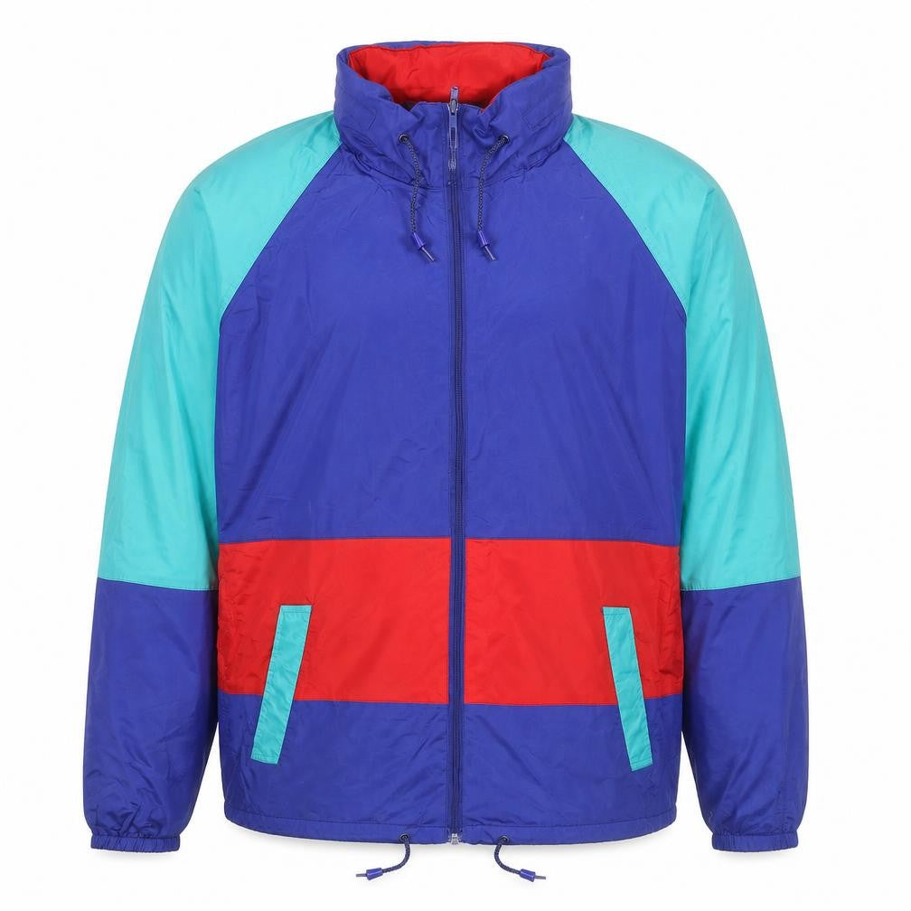 Front view of St Bernard Men's Multicoloured M 90s Waterproof Windbreaker Jacket