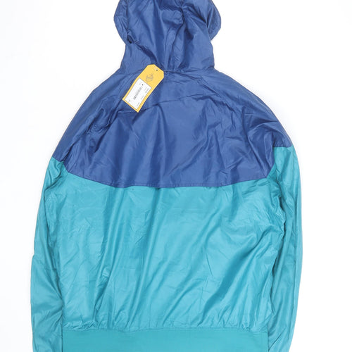 Nike Mens Blue Windbreaker Hooded Sports Jacket Size L