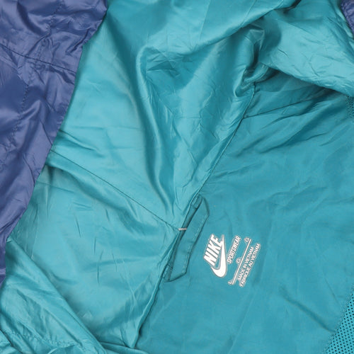 Nike Mens Blue Windbreaker Hooded Sports Jacket Size L