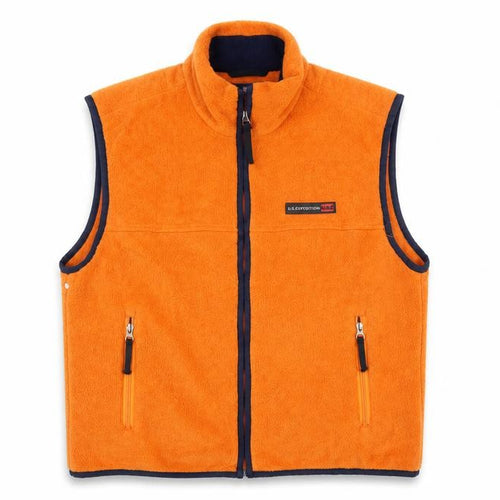 U.S Expedition Men's Orange Fleece Bodywarmer Size L Outdoor Zip Vest