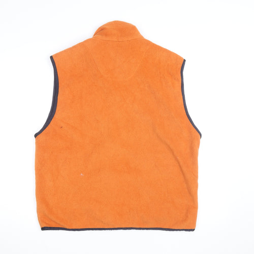 U.S Expedition Men's Orange Fleece Bodywarmer Size L Outdoor Zip Vest