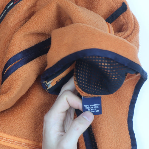 U.S Expedition Men's Orange Fleece Bodywarmer Size L Outdoor Zip Vest