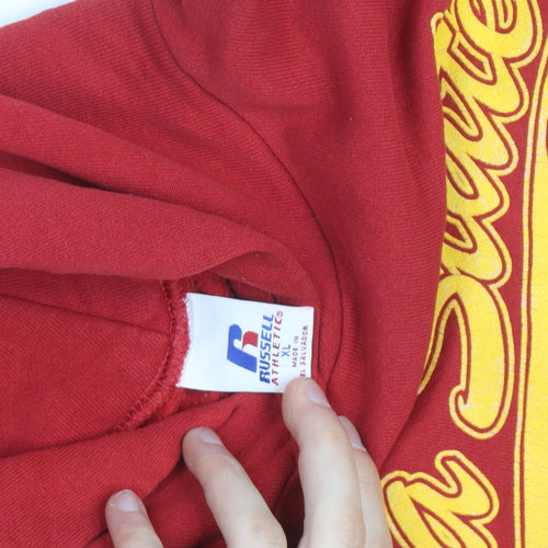 Russell Athletic Mens Red XL Pullover Hoodie Iowa State Graphic Fleece