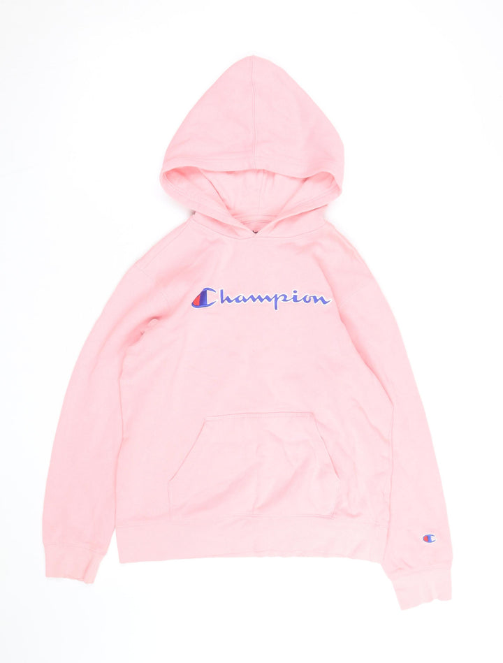 Champion Womens Pink Pullover Hoodie Size L Cotton Blend