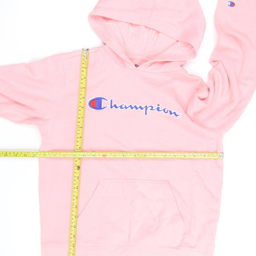 Champion Womens Pink Pullover Hoodie Size L Cotton Blend