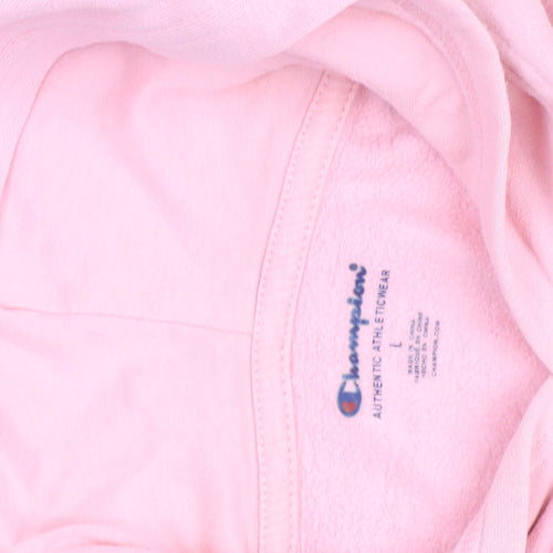 Champion Womens Pink Pullover Hoodie Size L Cotton Blend