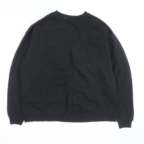 Hanes Mens Black Large Pullover Crew Neck Fleece Sweatshirt