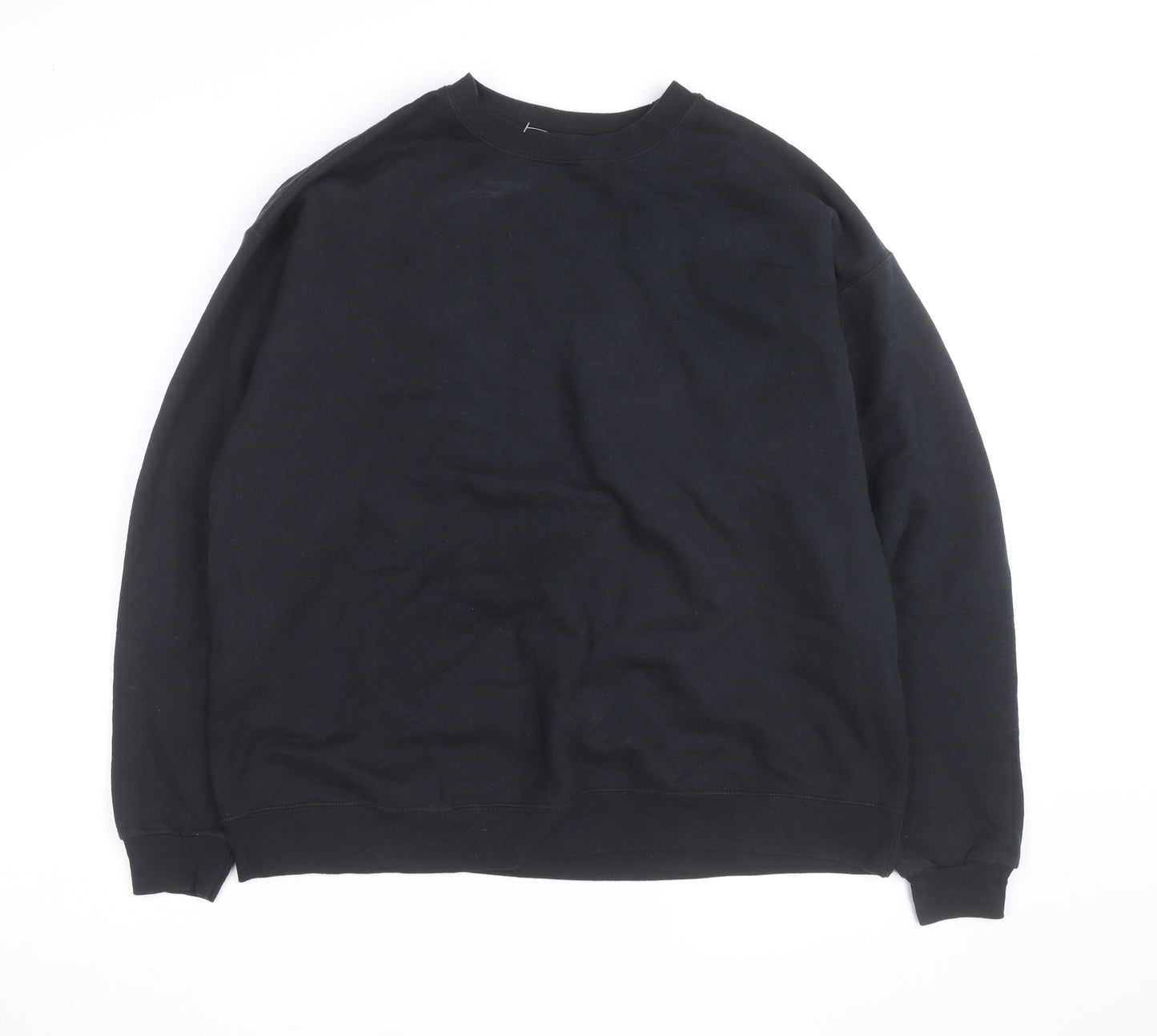 Hanes Mens Black Large Pullover Crew Neck Fleece Sweatshirt