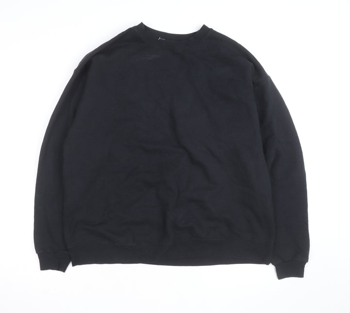 Hanes Mens Black Large Pullover Crew Neck Fleece Sweatshirt