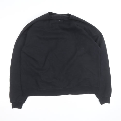 Hanes Mens Black Large Pullover Crew Neck Fleece Sweatshirt