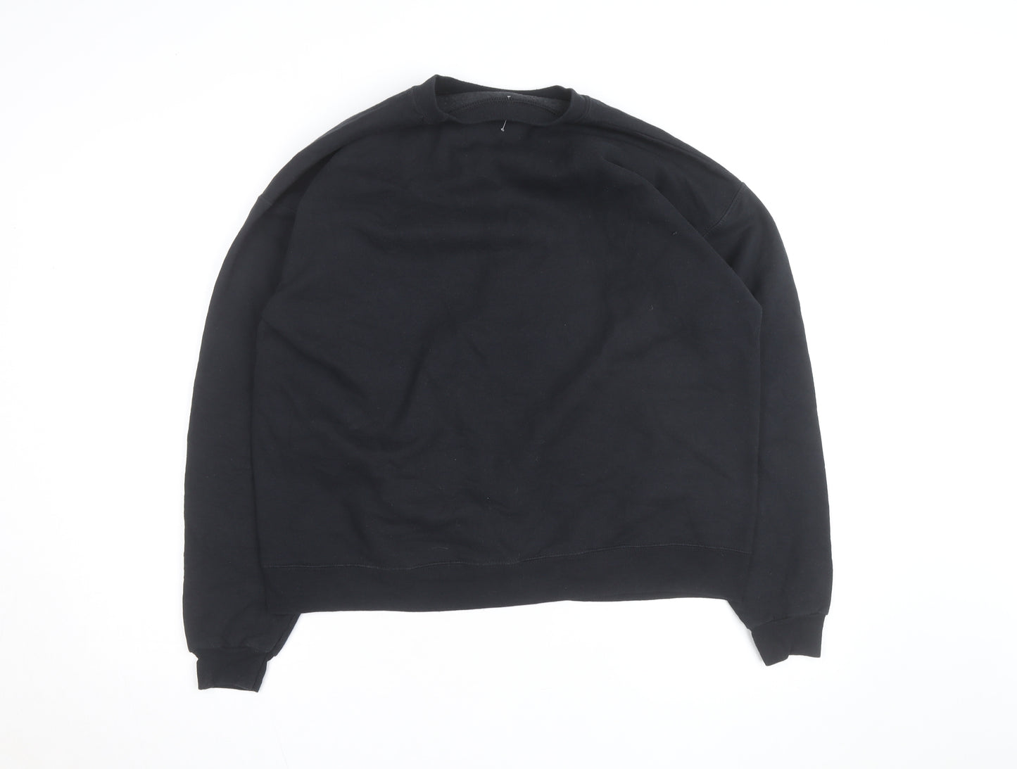 Hanes Mens Black Large Pullover Crew Neck Fleece Sweatshirt