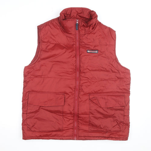 Carsize Men's Red Padded Nylon Bodywarmer Waistcoat Size L