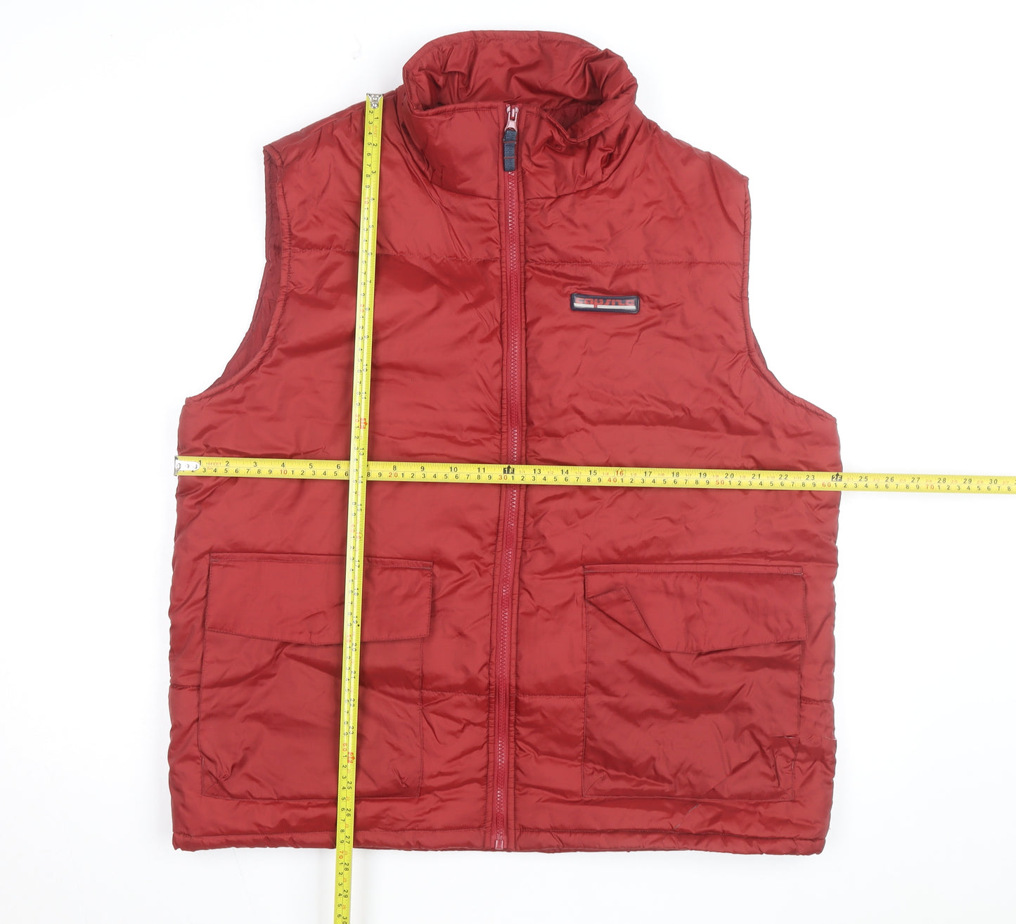 Carsize Men's Red Padded Nylon Bodywarmer Waistcoat Size L